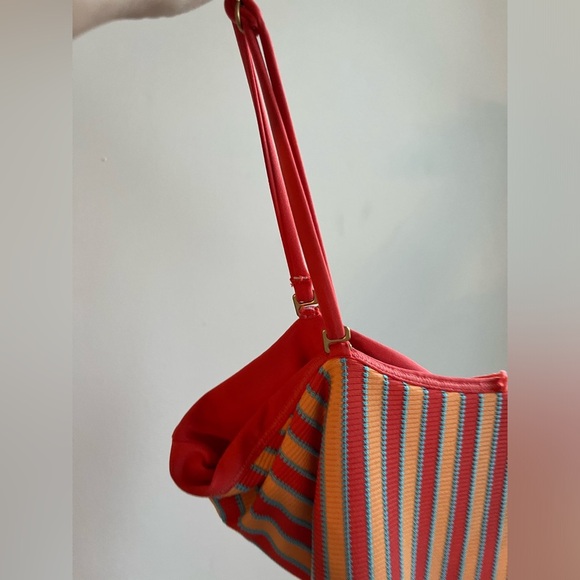 L*Space Belted Striped Orange and White Swimsuit - Picture 9 of 11